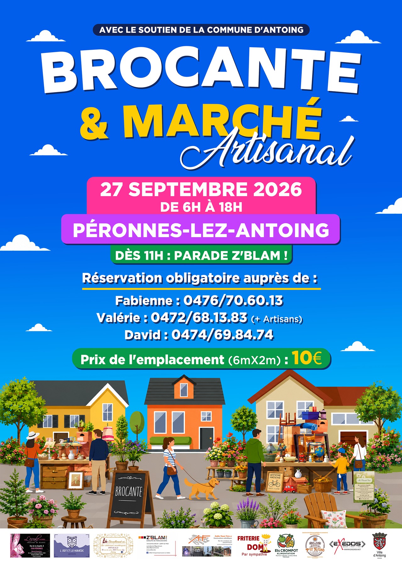 Affiche complète de Brocante et marché artisanal