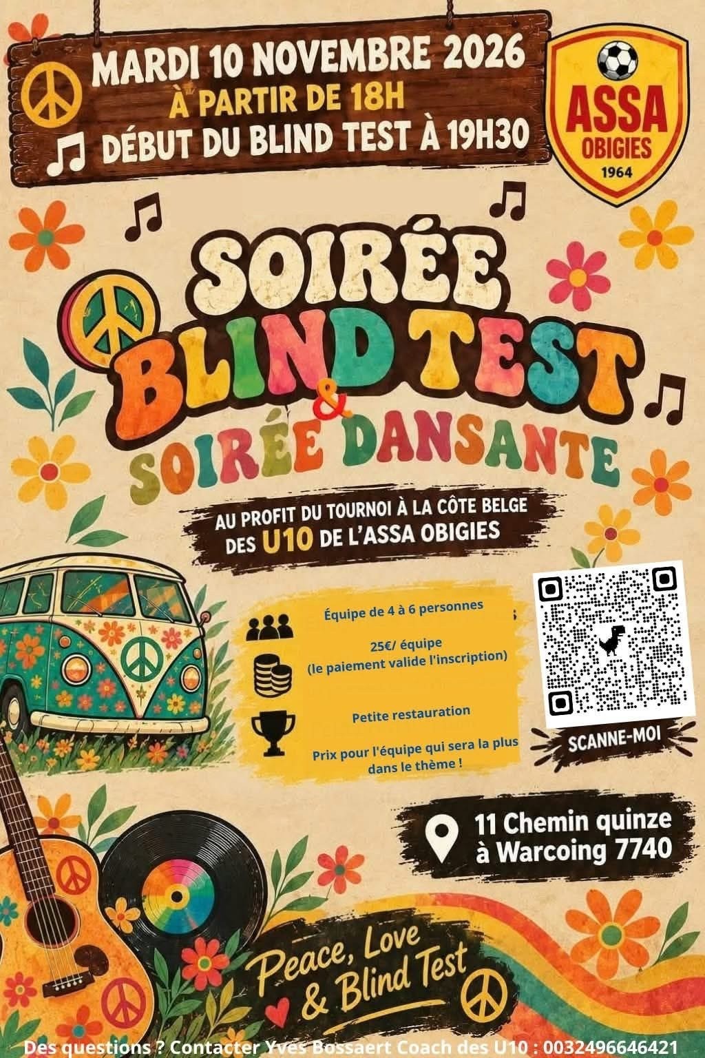 Affiche complète de Soirée Blind Test - U10 Obigies