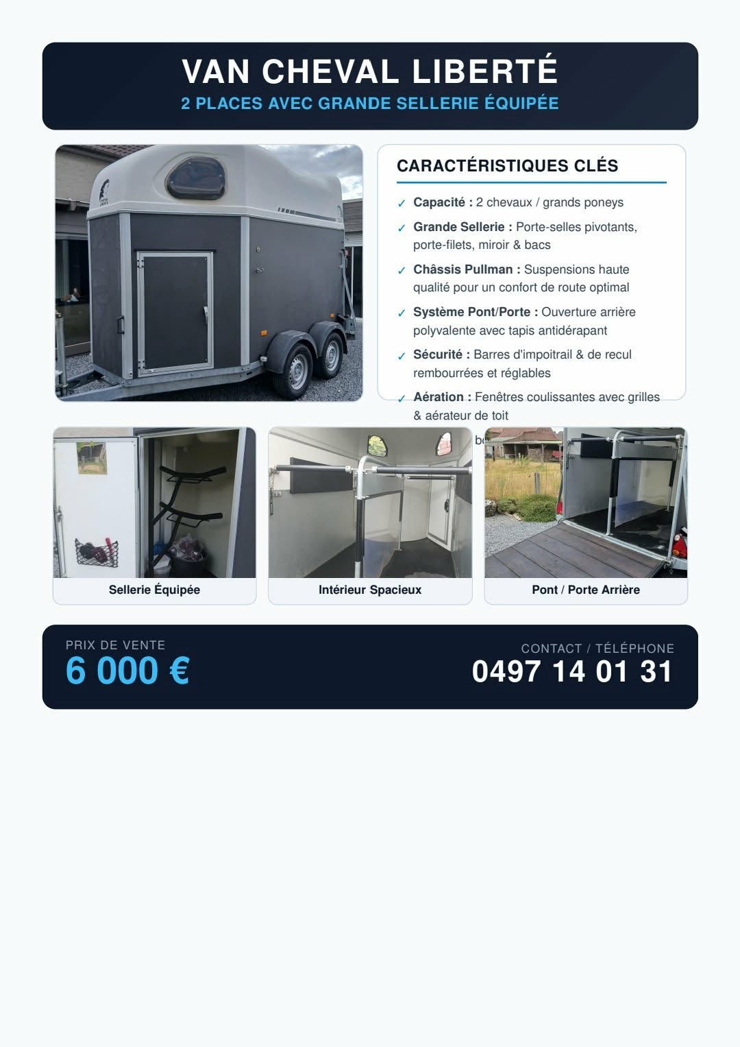 Van liberty gold 2 chevaux